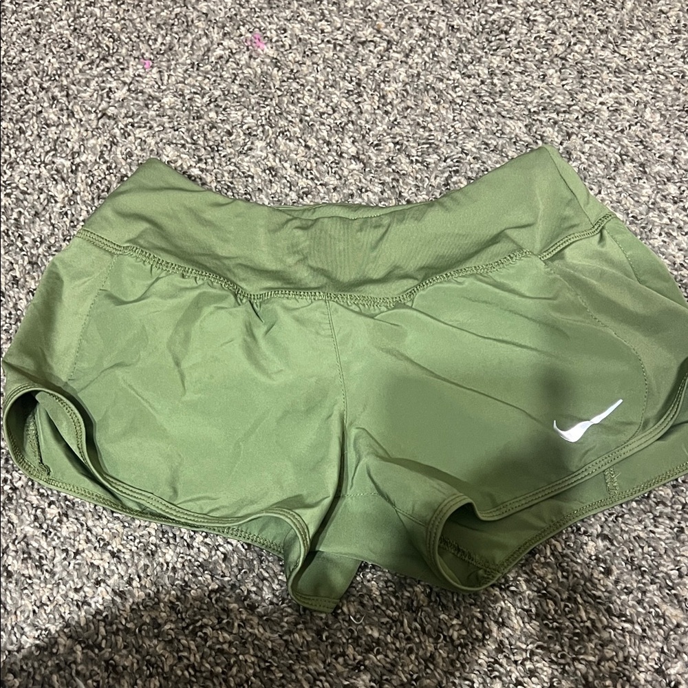 Nike Women's Olive Green Athletic Shorts